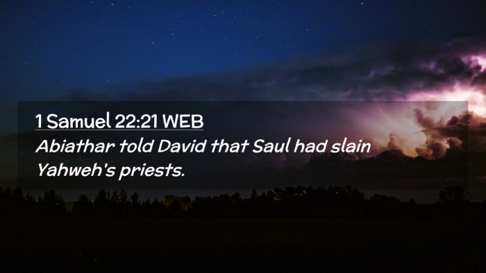 Picture 02 - 1 Samuel 22:21 WEB Desktop Wallpaper - Abiathar told David that Saul had slain Yahweh's - Desktop Bible Verse Wallpaper