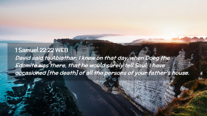 Picture 02 - 1 Samuel 22:22 WEB Desktop Wallpaper - David said to Abiathar, I knew on that day, when - Desktop Bible Verse Wallpaper