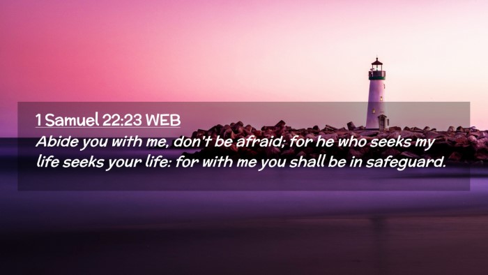 Picture 02 - 1 Samuel 22:23 WEB Desktop Wallpaper - Abide you with me, don't be afraid; for he who - Desktop Bible Verse Wallpaper