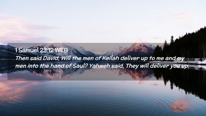 Picture 02 - 1 Samuel 23:12 WEB Desktop Wallpaper - Then said David, Will the men of Keilah deliver - Desktop Bible Verse Wallpaper