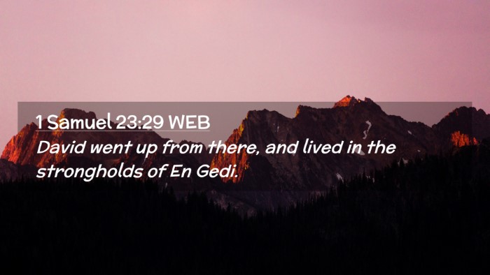 Picture 02 - 1 Samuel 23:29 WEB Desktop Wallpaper - David went up from there, and lived in the - Desktop Bible Verse Wallpaper