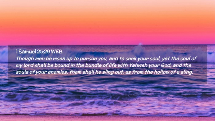 Picture 02 - 1 Samuel 25:29 WEB Desktop Wallpaper - Though men be risen up to pursue you, and to seek - Desktop Bible Verse Wallpaper