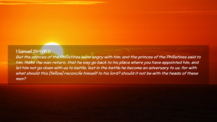 Picture 02 - 1 Samuel 29:4 WEB Desktop Wallpaper - But the princes of the Philistines were angry - Desktop Bible Verse Wallpaper