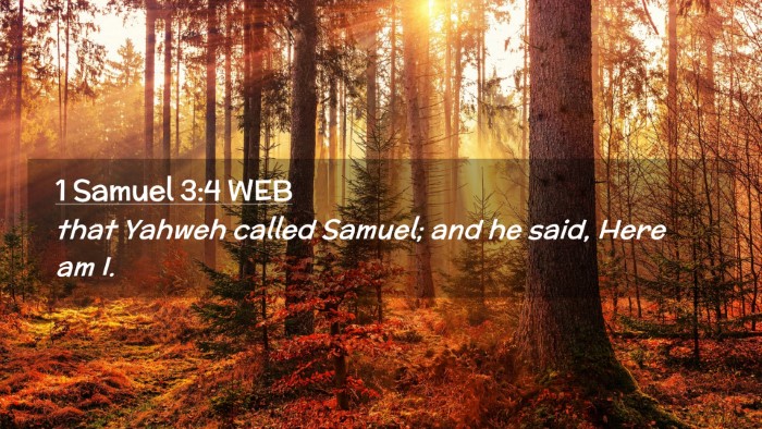 Picture 02 - 1 Samuel 3:4 WEB Desktop Wallpaper - that Yahweh called Samuel; and he said, Here am - Desktop Bible Verse Wallpaper