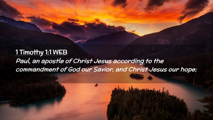 Picture 02 - 1 Timothy 1:1 WEB Desktop Wallpaper - Paul, an apostle of Christ Jesus according to the - Desktop Bible Verse Wallpaper