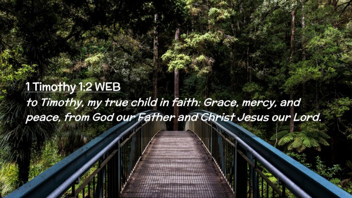 Picture 02 - 1 Timothy 1:2 WEB Desktop Wallpaper - to Timothy, my true child in faith: Grace, mercy, - Desktop Bible Verse Wallpaper
