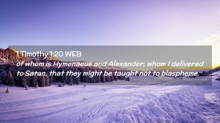 Picture 02 - 1 Timothy 1:20 WEB Desktop Wallpaper - of whom is Hymenaeus and Alexander; whom I - Desktop Bible Verse Wallpaper