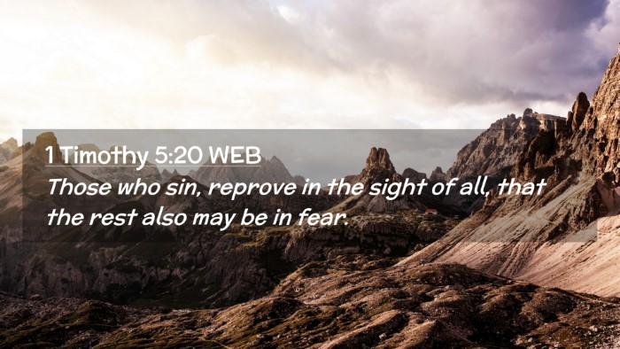Picture 02 - 1 Timothy 5:20 WEB Desktop Wallpaper - Those who sin, reprove in the sight of all, that - Desktop Bible Verse Wallpaper