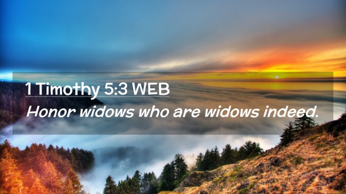 Picture 02 - 1 Timothy 5:3 WEB Desktop Wallpaper - Honor widows who are widows - Desktop Bible Verse Wallpaper