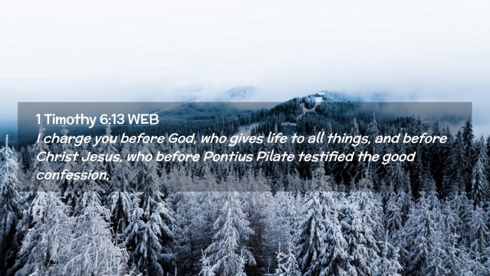 Picture 02 - 1 Timothy 6:13 WEB Desktop Wallpaper - I charge you before God, who gives life to all - Desktop Bible Verse Wallpaper