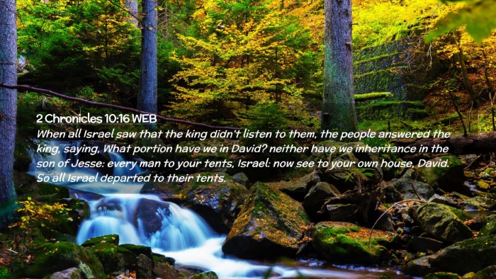 Picture 02 - 2 Chronicles 10:16 WEB Desktop Wallpaper - When all Israel saw that the king didn't listen - Desktop Bible Verse Wallpaper