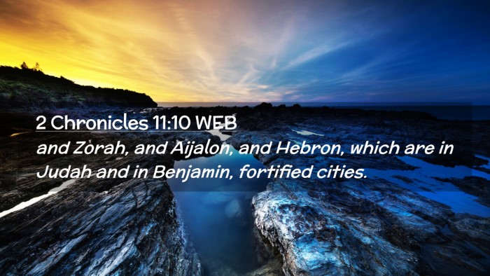 Picture 02 - 2 Chronicles 11:10 WEB Desktop Wallpaper - and Zorah, and Aijalon, and Hebron, which are in - Desktop Bible Verse Wallpaper
