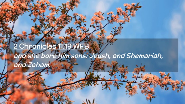 Picture 02 - 2 Chronicles 11:19 WEB Desktop Wallpaper - and she bore him sons: Jeush, and Shemariah, and - Desktop Bible Verse Wallpaper