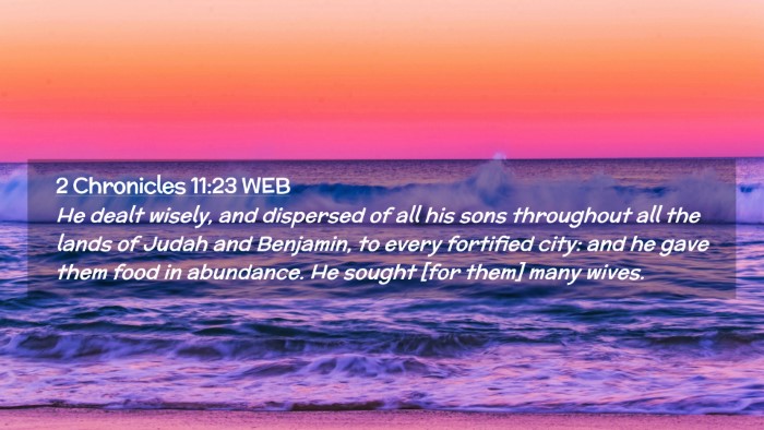 Picture 02 - 2 Chronicles 11:23 WEB Desktop Wallpaper - He dealt wisely, and dispersed of all his sons - Desktop Bible Verse Wallpaper