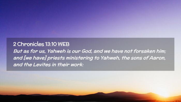Picture 02 - 2 Chronicles 13:10 WEB Desktop Wallpaper - But as for us, Yahweh is our God, and we have not - Desktop Bible Verse Wallpaper