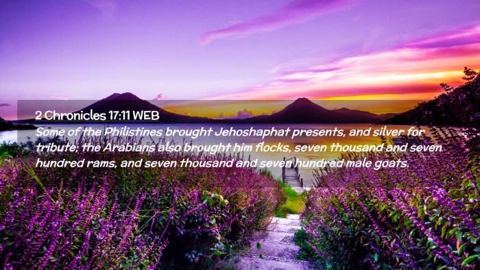 Picture 02 - 2 Chronicles 17:11 WEB Desktop Wallpaper - Some of the Philistines brought Jehoshaphat - Desktop Bible Verse Wallpaper