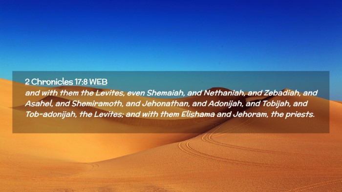 Picture 02 - 2 Chronicles 17:8 WEB Desktop Wallpaper - and with them the Levites, even Shemaiah, and - Desktop Bible Verse Wallpaper