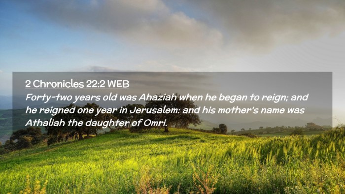 Picture 02 - 2 Chronicles 22:2 WEB Desktop Wallpaper - Forty-two years old was Ahaziah when he began to - Desktop Bible Verse Wallpaper