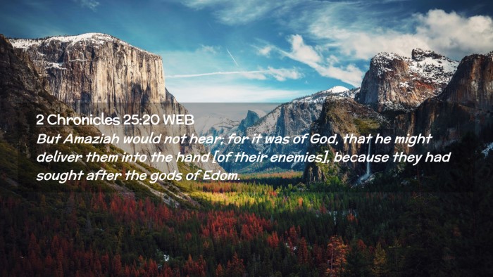 Picture 02 - 2 Chronicles 25:20 WEB Desktop Wallpaper - But Amaziah would not hear; for it was of God, - Desktop Bible Verse Wallpaper