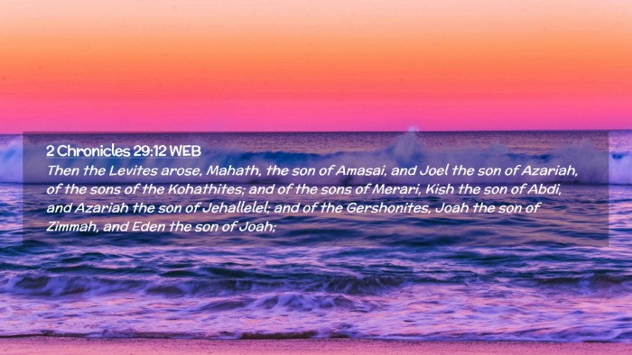 Picture 02 - 2 Chronicles 29:12 WEB Desktop Wallpaper - Then the Levites arose, Mahath, the son of - Desktop Bible Verse Wallpaper
