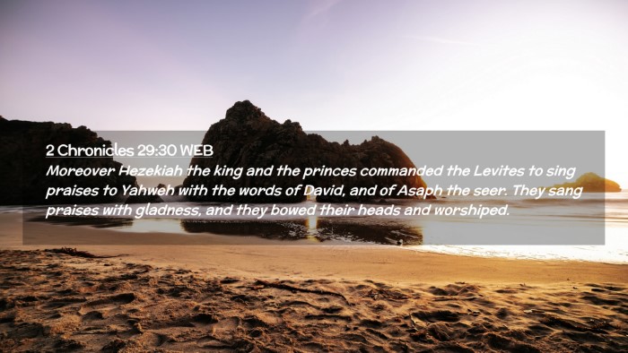 Picture 02 - 2 Chronicles 29:30 WEB Desktop Wallpaper - Moreover Hezekiah the king and the princes - Desktop Bible Verse Wallpaper