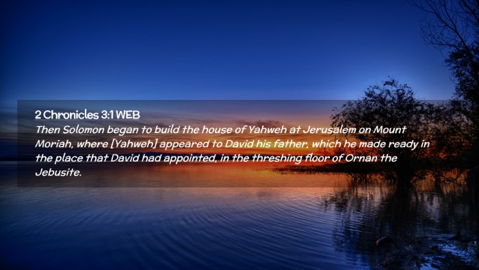 Picture 02 - 2 Chronicles 3:1 WEB Desktop Wallpaper - Then Solomon began to build the house of Yahweh - Desktop Bible Verse Wallpaper