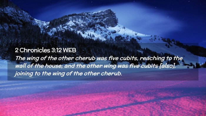 Picture 02 - 2 Chronicles 3:12 WEB Desktop Wallpaper - The wing of the other cherub was five cubits, - Desktop Bible Verse Wallpaper