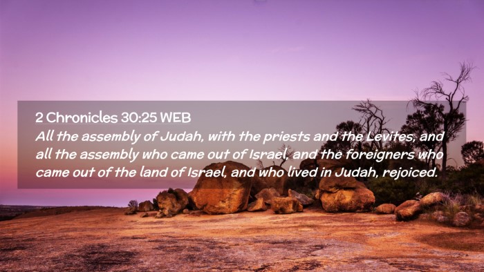 Picture 02 - 2 Chronicles 30:25 WEB Desktop Wallpaper - All the assembly of Judah, with the priests and - Desktop Bible Verse Wallpaper