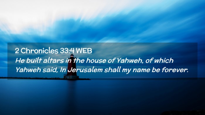 Picture 02 - 2 Chronicles 33:4 WEB Desktop Wallpaper - He built altars in the house of Yahweh, of which - Desktop Bible Verse Wallpaper