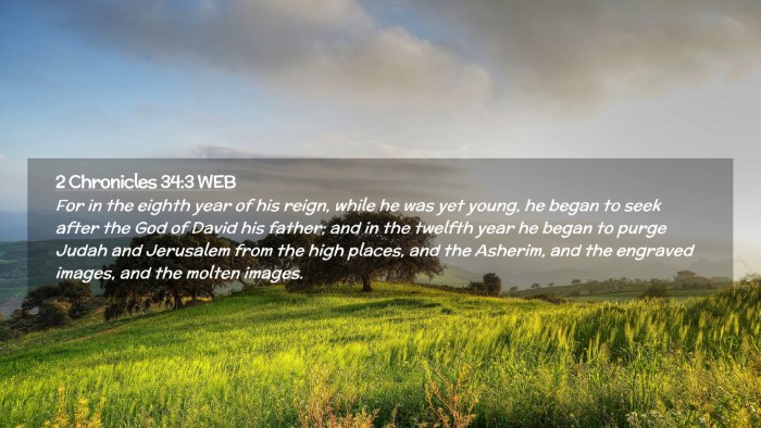 Picture 02 - 2 Chronicles 34:3 WEB Desktop Wallpaper - For in the eighth year of his reign, while he was - Desktop Bible Verse Wallpaper