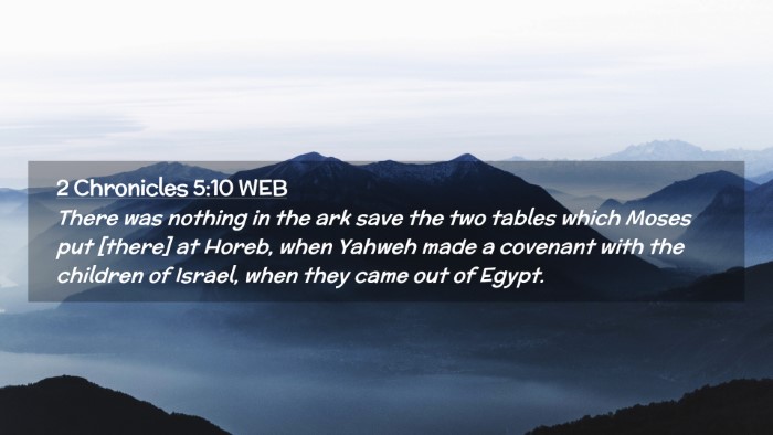 Picture 02 - 2 Chronicles 5:10 WEB Desktop Wallpaper - There was nothing in the ark save the two tables - Desktop Bible Verse Wallpaper