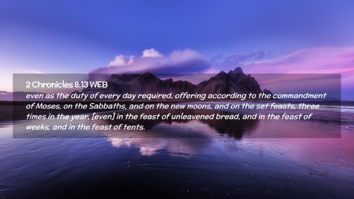 Picture 02 - 2 Chronicles 8:13 WEB Desktop Wallpaper - even as the duty of every day required, offering - Desktop Bible Verse Wallpaper