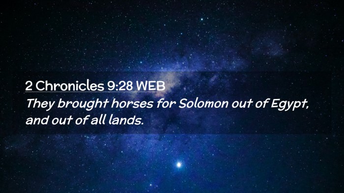 Picture 02 - 2 Chronicles 9:28 WEB Desktop Wallpaper - They brought horses for Solomon out of Egypt, and - Desktop Bible Verse Wallpaper