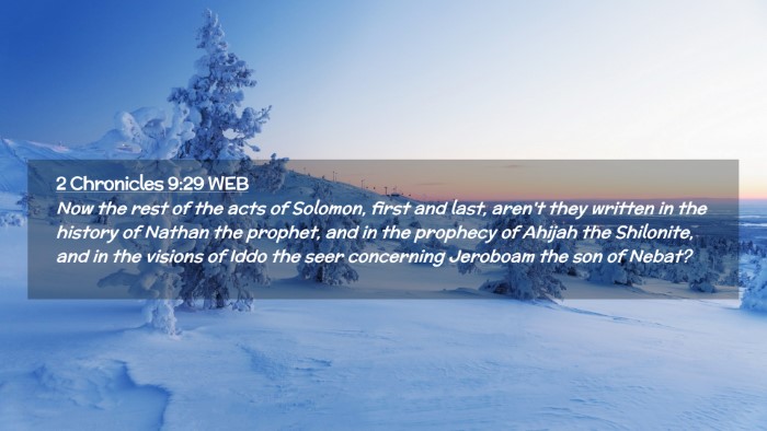 Picture 02 - 2 Chronicles 9:29 WEB Desktop Wallpaper - Now the rest of the acts of Solomon, first and - Desktop Bible Verse Wallpaper