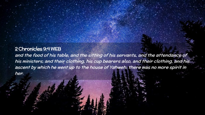 Picture 02 - 2 Chronicles 9:4 WEB Desktop Wallpaper - and the food of his table, and the sitting of his - Desktop Bible Verse Wallpaper
