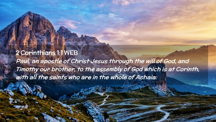 Picture 02 - 2 Corinthians 1:1 WEB Desktop Wallpaper - Paul, an apostle of Christ Jesus through the will - Desktop Bible Verse Wallpaper