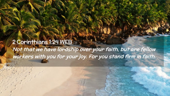 Picture 02 - 2 Corinthians 1:24 WEB Desktop Wallpaper - Not that we have lordship over your faith, but - Desktop Bible Verse Wallpaper