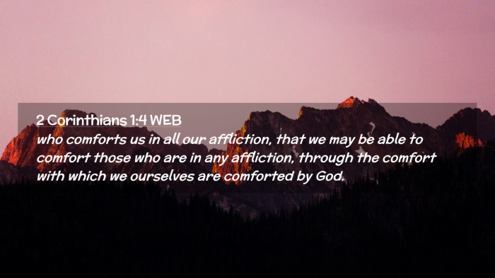Picture 02 - 2 Corinthians 1:4 WEB Desktop Wallpaper - who comforts us in all our affliction, that we - Desktop Bible Verse Wallpaper