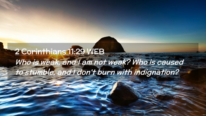 Picture 02 - 2 Corinthians 11:29 WEB Desktop Wallpaper - Who is weak, and I am not weak? Who is caused to - Desktop Bible Verse Wallpaper