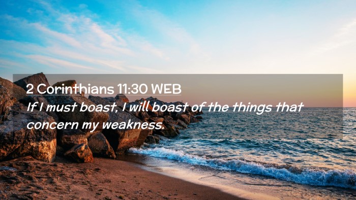 Picture 02 - 2 Corinthians 11:30 WEB Desktop Wallpaper - If I must boast, I will boast of the things that - Desktop Bible Verse Wallpaper