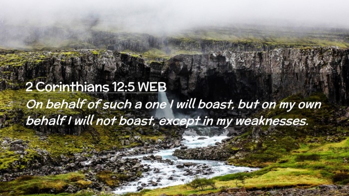 Picture 02 - 2 Corinthians 12:5 WEB Desktop Wallpaper - On behalf of such a one I will boast, but on my - Desktop Bible Verse Wallpaper
