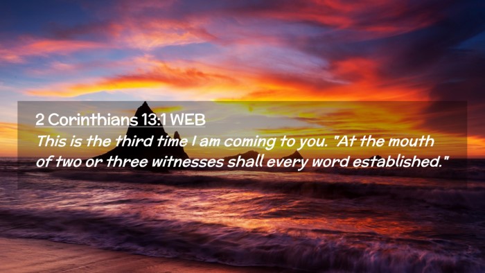 Picture 02 - 2 Corinthians 13:1 WEB Desktop Wallpaper - This is the third time I am coming to you. 