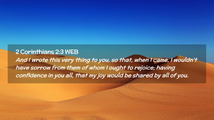 Picture 02 - 2 Corinthians 2:3 WEB Desktop Wallpaper - And I wrote this very thing to you, so that, when - Desktop Bible Verse Wallpaper