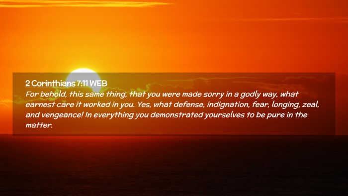 Picture 02 - 2 Corinthians 7:11 WEB Desktop Wallpaper - For behold, this same thing, that you were made - Desktop Bible Verse Wallpaper