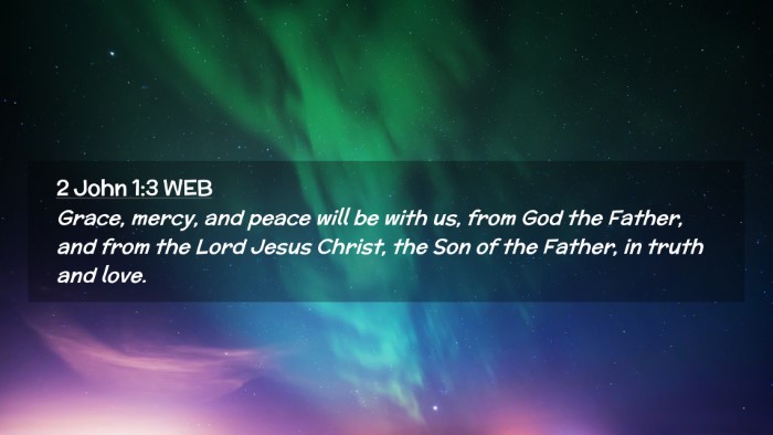 Picture 02 - 2 John 1:3 WEB Desktop Wallpaper - Grace, mercy, and peace will be with us, from God - Desktop Bible Verse Wallpaper