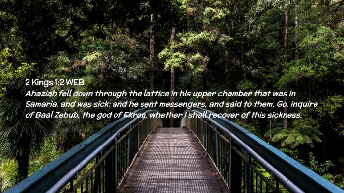 Picture 02 - 2 Kings 1:2 WEB Desktop Wallpaper - Ahaziah fell down through the lattice in his - Desktop Bible Verse Wallpaper