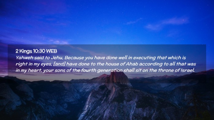 Picture 02 - 2 Kings 10:30 WEB Desktop Wallpaper - Yahweh said to Jehu, Because you have done well - Desktop Bible Verse Wallpaper