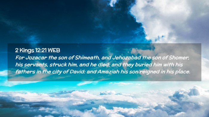 Picture 02 - 2 Kings 12:21 WEB Desktop Wallpaper - For Jozacar the son of Shimeath, and Jehozabad - Desktop Bible Verse Wallpaper