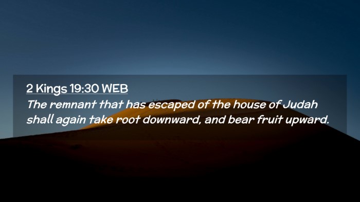 Picture 02 - 2 Kings 19:30 WEB Desktop Wallpaper - The remnant that has escaped of the house of - Desktop Bible Verse Wallpaper