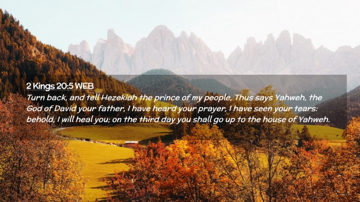 Picture 02 - 2 Kings 20:5 WEB Desktop Wallpaper - Turn back, and tell Hezekiah the prince of my - Desktop Bible Verse Wallpaper